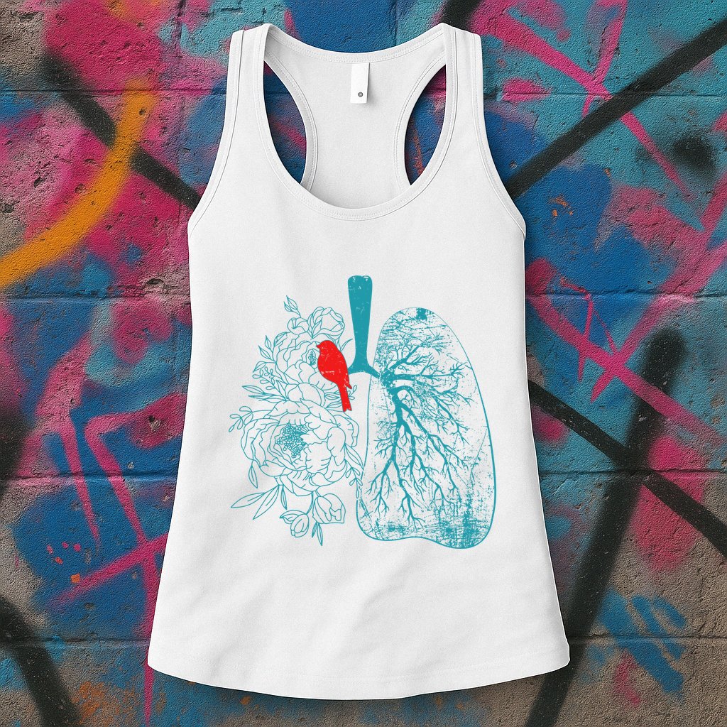 Vintage Boho Flower Floral Nature Lungs Womens Tank Top