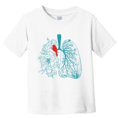 Vintage Boho Flower Floral Nature Lungs Toddler T-Shirt