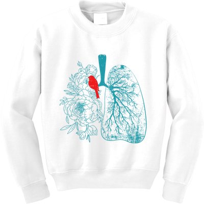 Vintage Boho Flower Floral Nature Lungs Kids Sweatshirt