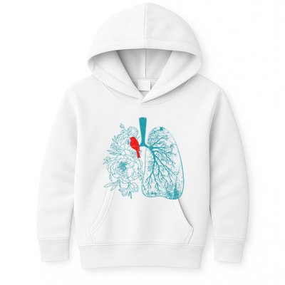 Vintage Boho Flower Floral Nature Lungs Kids Hoodie