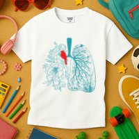 Vintage Boho Flower Floral Nature Lungs Kids T-Shirt