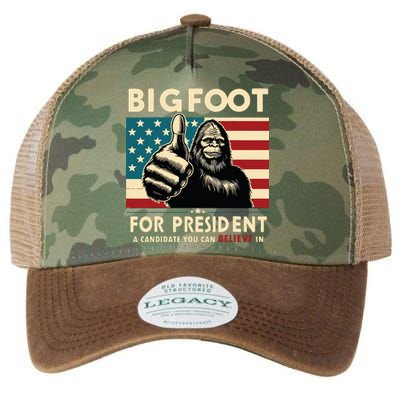 Vote Bigfoot For President 2024 Funny Election Legacy Tie Dye Trucker Hat