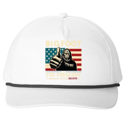 Vote Bigfoot For President 2024 Funny Election Snapback Five-Panel Rope Hat