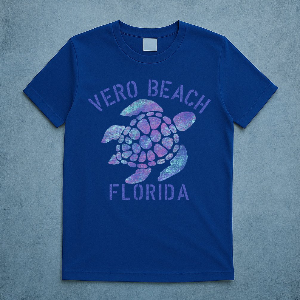 Vero Beach Fl Beach Design / Tribal Turtle Gift T-Shirt