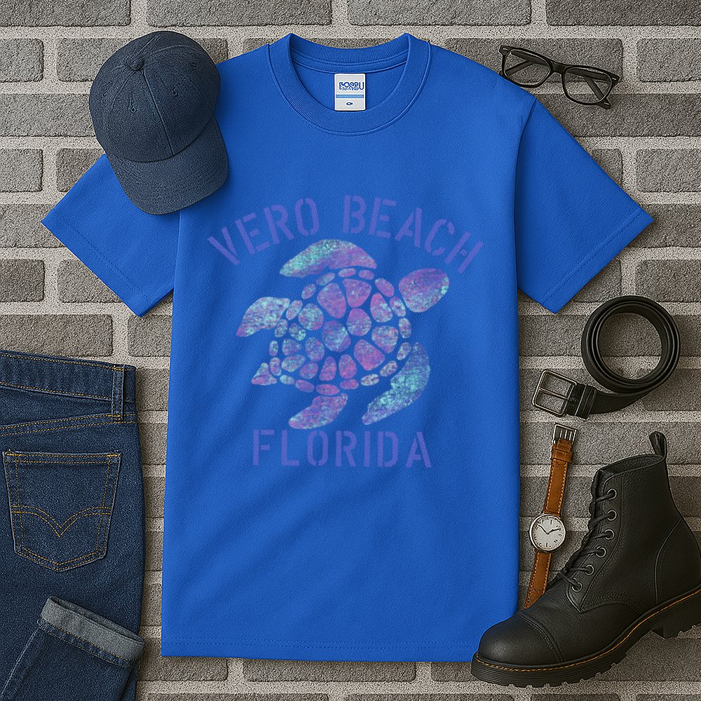 Vero Beach Fl Beach Design / Tribal Turtle Gift Tall T-Shirt