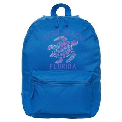 Vero Beach Fl Beach Design / Tribal Turtle Gift 16 in Basic Backpack