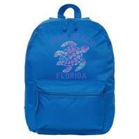Vero Beach Fl Beach Design / Tribal Turtle Gift 16 in Basic Backpack