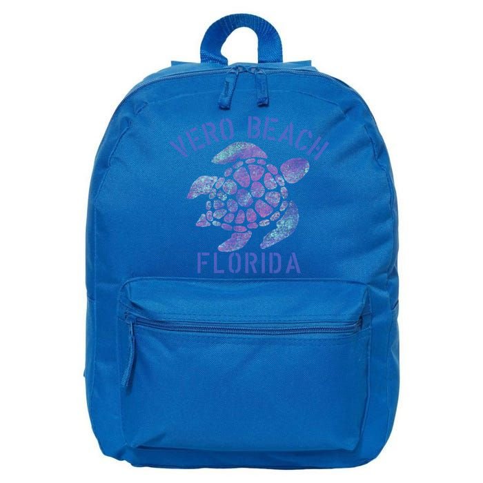 Vero Beach Fl Beach Design / Tribal Turtle Gift 16 in Basic Backpack