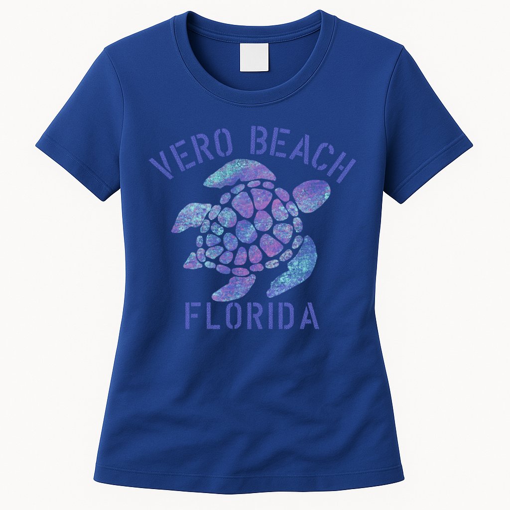 Vero Beach Fl Beach Design / Tribal Turtle Gift Womens T-Shirt