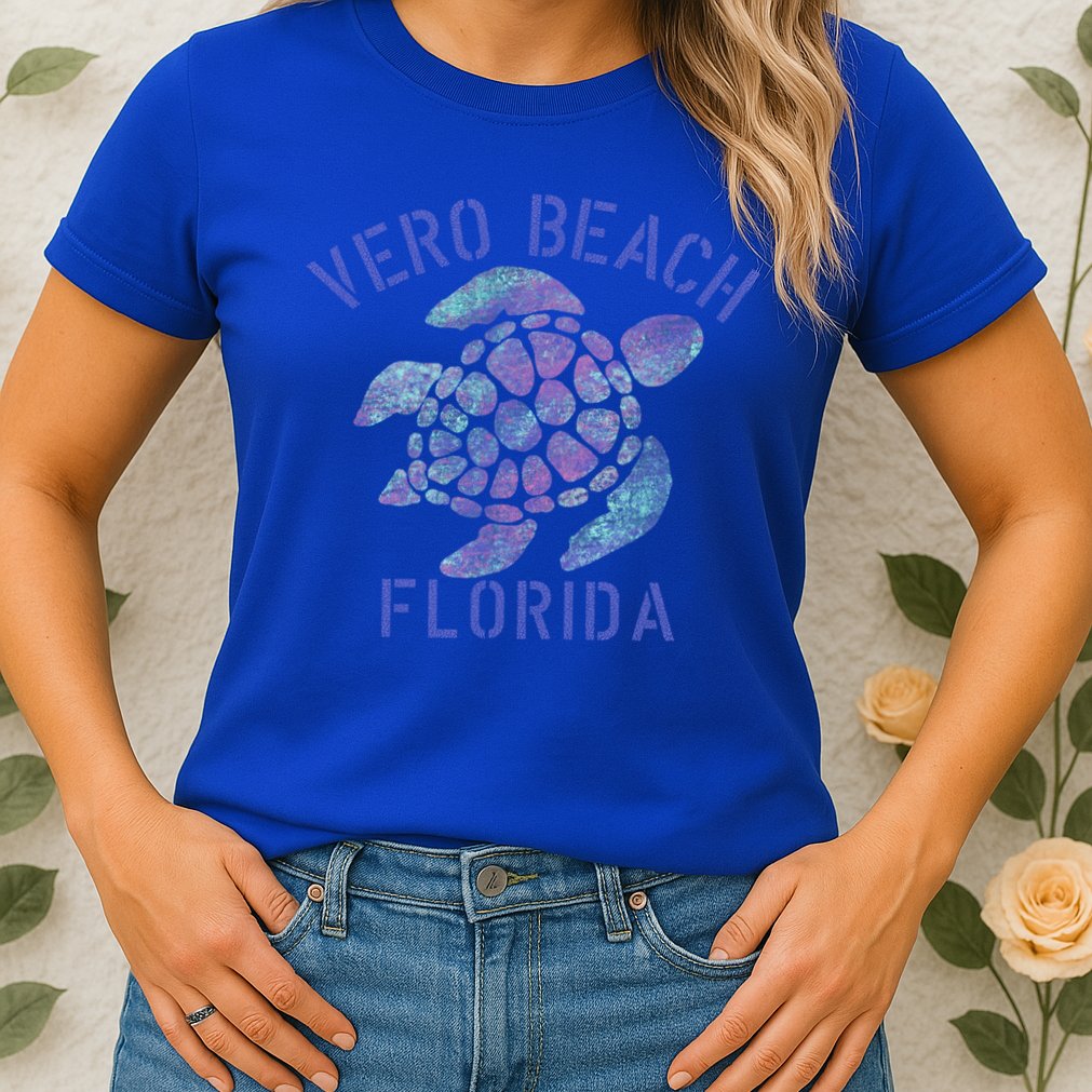 Vero Beach Fl Beach Design / Tribal Turtle Gift Womens T-Shirt