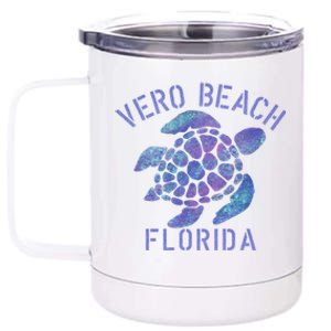 Vero Beach Fl Beach Design / Tribal Turtle Gift 12 oz Stainless Steel Tumbler Cup