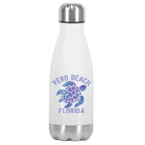 Vero Beach Fl Beach Design / Tribal Turtle Gift Stainless Steel Insulated Water Bottle