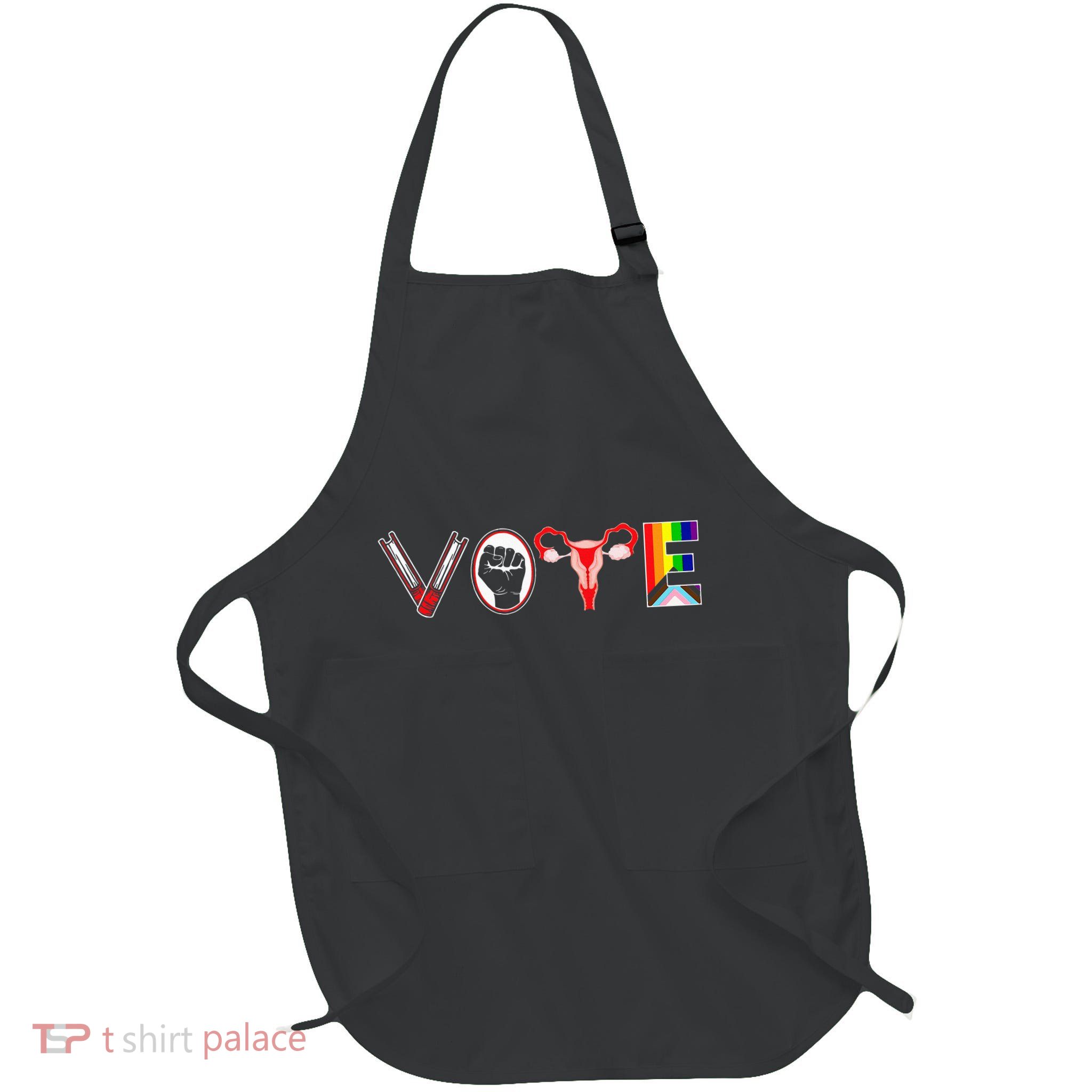 Vote Books Fist Ovaries Lgtbq Feminist Women Full-Length Apron With Pockets