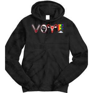 Vote Books Fist Ovaries Lgtbq Feminist Women Tie Dye Hoodie