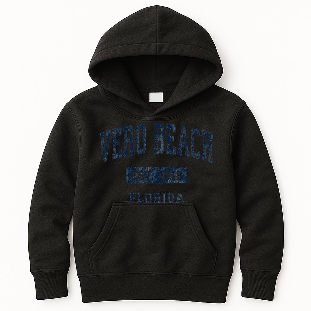 Vero Beach Florida Fl Vintage Established Kids Hoodie