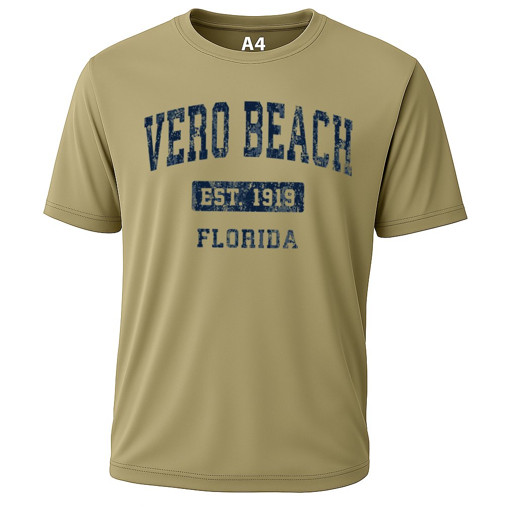 Vero Beach Florida Fl Vintage Established Performance Shirt
