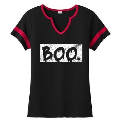 Vintage Boo Funny Lazy Halloween Costumes Ladies Halftime Notch Neck Tee