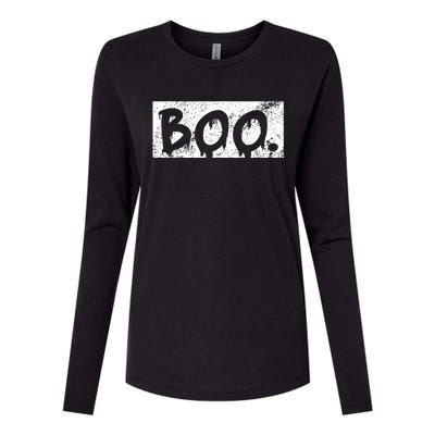 Vintage Boo Funny Lazy Halloween Costumes Womens Cotton Relaxed Long Sleeve T-Shirt