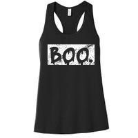 Vintage Boo Funny Lazy Halloween Costumes Women's Racerback Tank