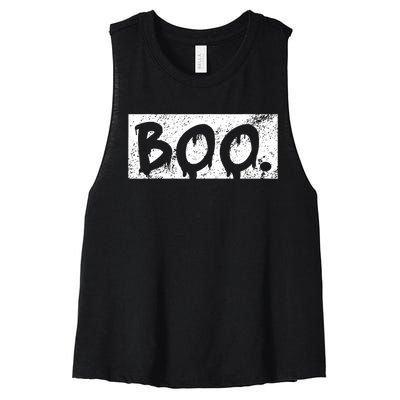 Vintage Boo Funny Lazy Halloween Costumes Women's Racerback Cropped Tank