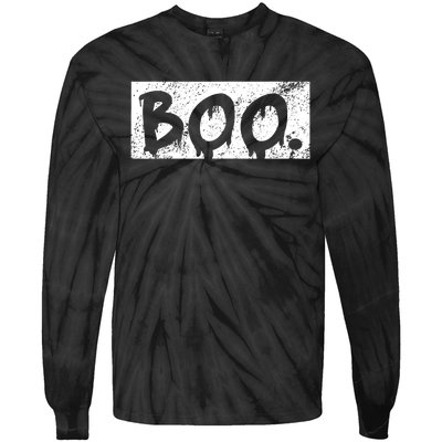 Vintage Boo Funny Lazy Halloween Costumes Tie-Dye Long Sleeve Shirt