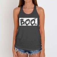 Vintage Boo Funny Lazy Halloween Costumes Women's Knotted Racerback Tank