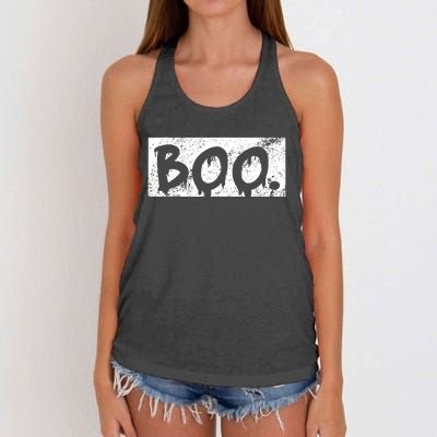 Vintage Boo Funny Lazy Halloween Costumes Women's Knotted Racerback Tank