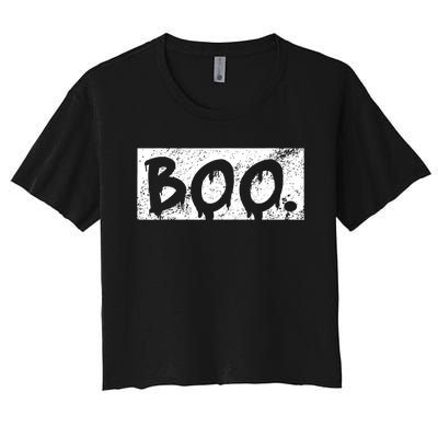 Vintage Boo Funny Lazy Halloween Costumes Women's Crop Top Tee