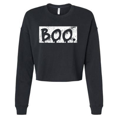 Vintage Boo Funny Lazy Halloween Costumes Cropped Pullover Crew