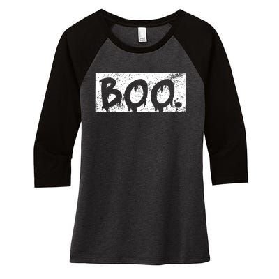 Vintage Boo Funny Lazy Halloween Costumes Women's Tri-Blend 3/4-Sleeve Raglan Shirt