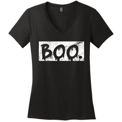 Vintage Boo Funny Lazy Halloween Costumes Women's V-Neck T-Shirt