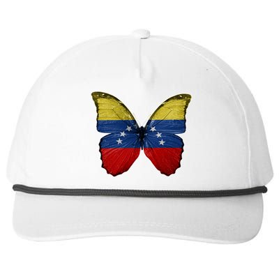 Venezuela Butterfly Flag Pride Venezuelan Flag Roots Funny Gift Snapback Five-Panel Rope Hat