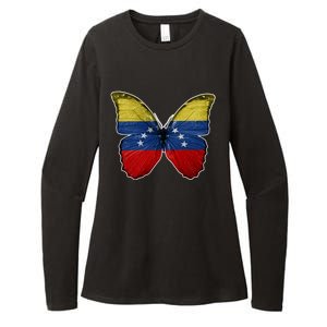 Venezuela Butterfly Flag Pride Venezuelan Flag Roots Funny Gift Womens CVC Long Sleeve Shirt