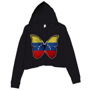 Venezuela Butterfly Flag Pride Venezuelan Flag Roots Funny Gift Crop Fleece Hoodie