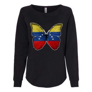 Venezuela Butterfly Flag Pride Venezuelan Flag Roots Funny Gift Womens California Wash Sweatshirt