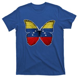 Venezuela Butterfly Flag Pride Venezuelan Flag Roots Funny Gift T-Shirt