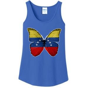 Venezuela Butterfly Flag Pride Venezuelan Flag Roots Funny Gift Ladies Essential Tank