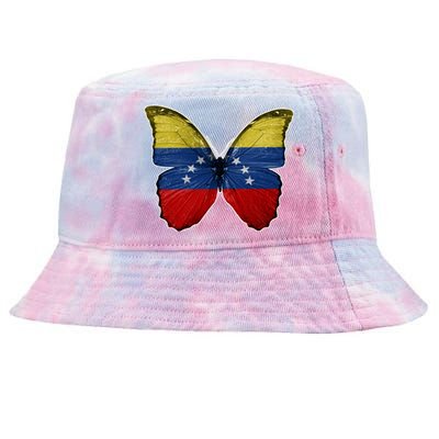 Venezuela Butterfly Flag Pride Venezuelan Flag Roots Funny Gift Tie-Dyed Bucket Hat