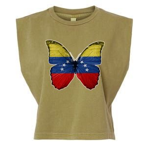 Venezuela Butterfly Flag Pride Venezuelan Flag Roots Funny Gift Garment-Dyed Women's Muscle Tee