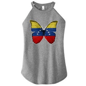 Venezuela Butterfly Flag Pride Venezuelan Flag Roots Funny Gift Women's Perfect Tri Rocker Tank