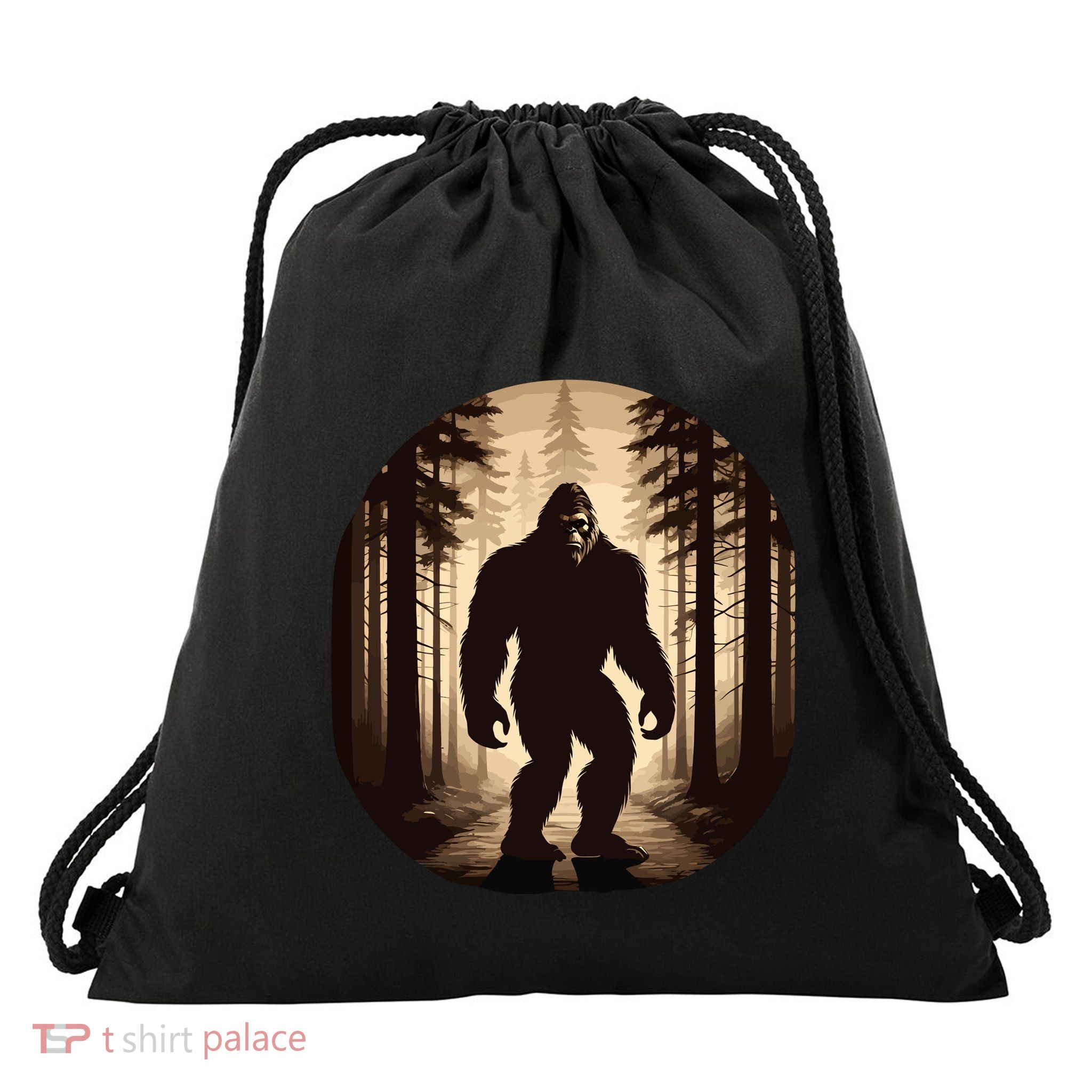 Vintage Bigfoot Funny Hide & Seek Drawstring Bag