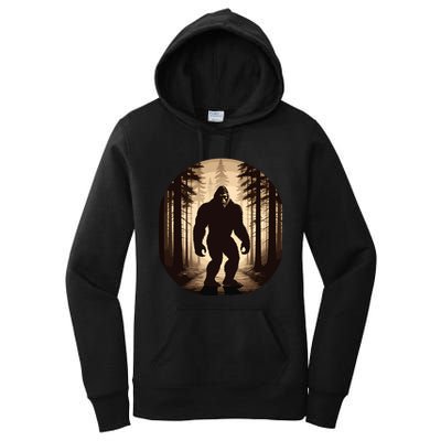 Vintage Bigfoot Funny Hide & Seek Women's Pullover Hoodie