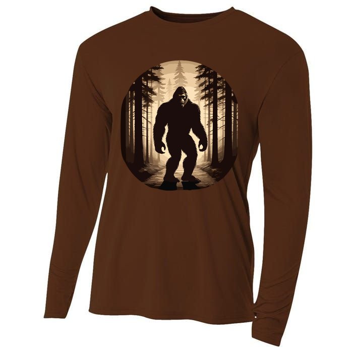 Vintage Bigfoot Funny Hide & Seek Cooling Performance Long Sleeve Crew