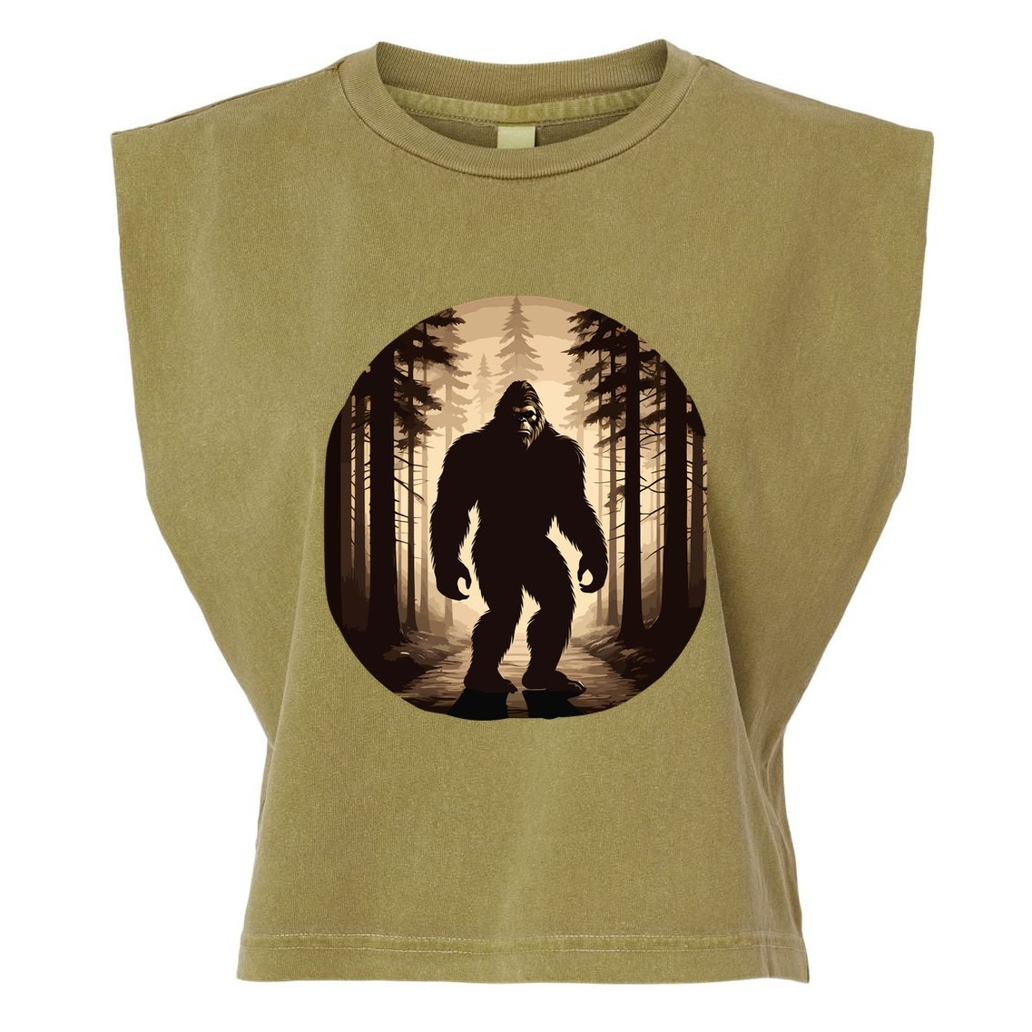 Vintage Bigfoot Funny Hide & Seek Garment-Dyed Women's Muscle Tee