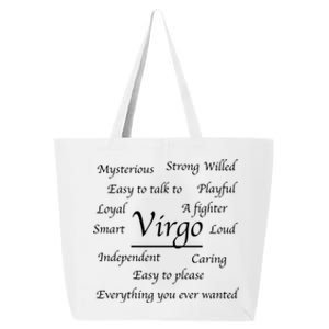 Virgo Birthday Funny Gift Funny Virgo Zodiac Astrology Sign Fact Great Gift 25L Jumbo Tote