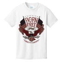 Vintage Born Free Eagle American Flag 1776 4th Of July Usa Kids T-Shirt