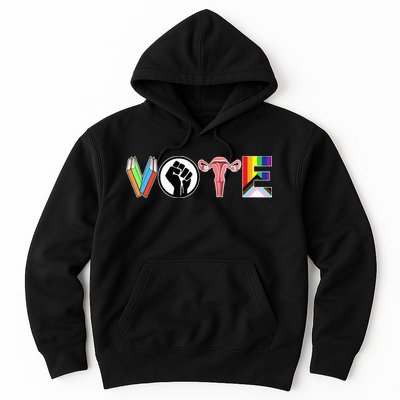 Vote Books Fist Ovaries Lgtbq Hoodie
