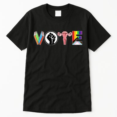 Vote Books Fist Ovaries Lgtbq Tall T-Shirt