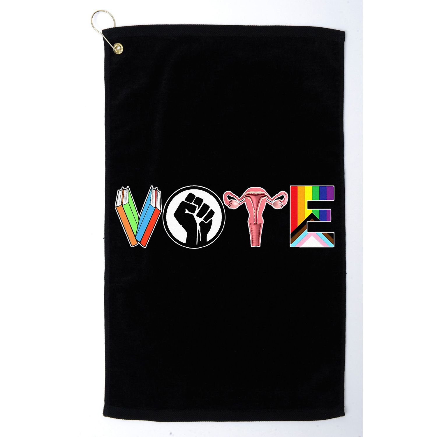 Vote Books Fist Ovaries Lgtbq Golf Towel