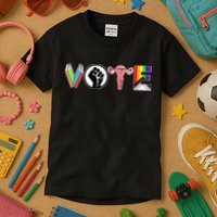 Vote Books Fist Ovaries Lgtbq Kids T-Shirt